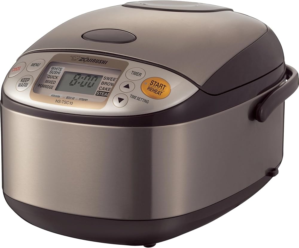 Zojirushi NS-TSC10 Micom Rice Cooker and Warmer 5.5 Cup Stainless/Brown