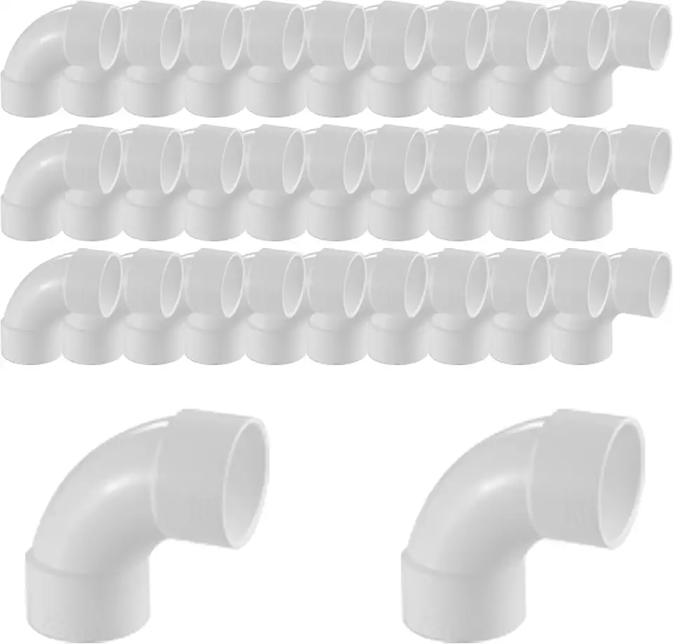 406 Series PVC Pipe Fitting - 90°Sweep Elbow - Schedule 40 (White) - 2