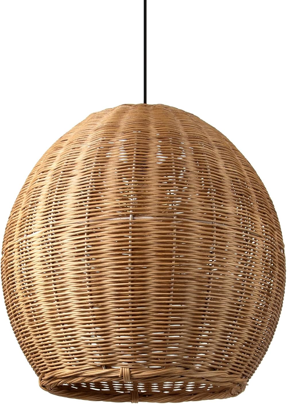 Arturesthome Rustic Rattan Woven Dome Pendant Light, Coastal Basket Lampshade Hanging Lighting Fixture, Adjustable Vintage Farmhouse Chandelier Lamp Shade for Kitchen Island Dining Table Room