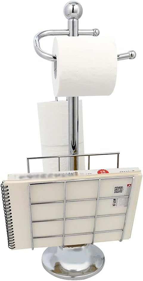 Living Room Magazine Newspaper Rack, Toilet Paper Roll Holder Stand, Multifunctional Floor-Standing Shelf, for Kitchen, Bathroom