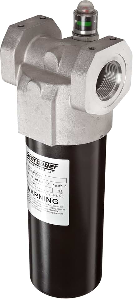 Schroeder RLT9VZ10S20D5 Asm Top Ported Return Line Medium Pressure Hydraulic Filter, Micro-Glass Filter Cartridge, Removes Rust, Metallic Debris, Fibers, Dirt; 70 gpm, 10 Micron