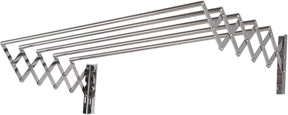 Towel Rail Telescopic Folding Bath Stainless Steel Towel Rail Wall Mounted Durable 5 Bars for Hanging Garments (Size : 70cm)