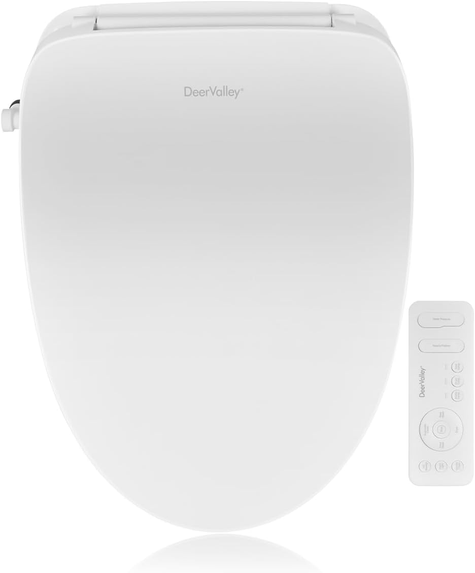 Bidet Seats, DeerValley DV-1S0018AA Electronic Bidet Toilet Seat, Smart Toilet Seat with Sensor Seat Heating, Warm Air Dryer, Nightlight, Multiple Wash Methods, Self-Cleaning Nozzle, White