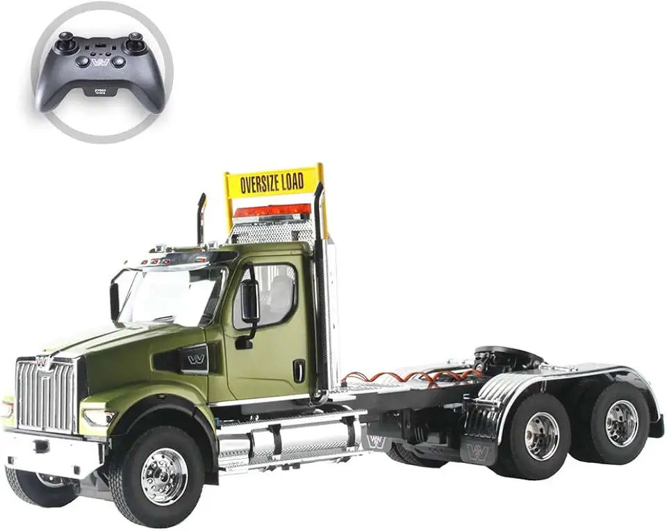 Diecast Masters RC Truck Western Star 49X SFFA Tandem Axle Heavy-Haul Tractor | Fully Functional Radio Control Tractor Truck | 1:16 Scale Model Remote Control Truck | Diecast Model 27009