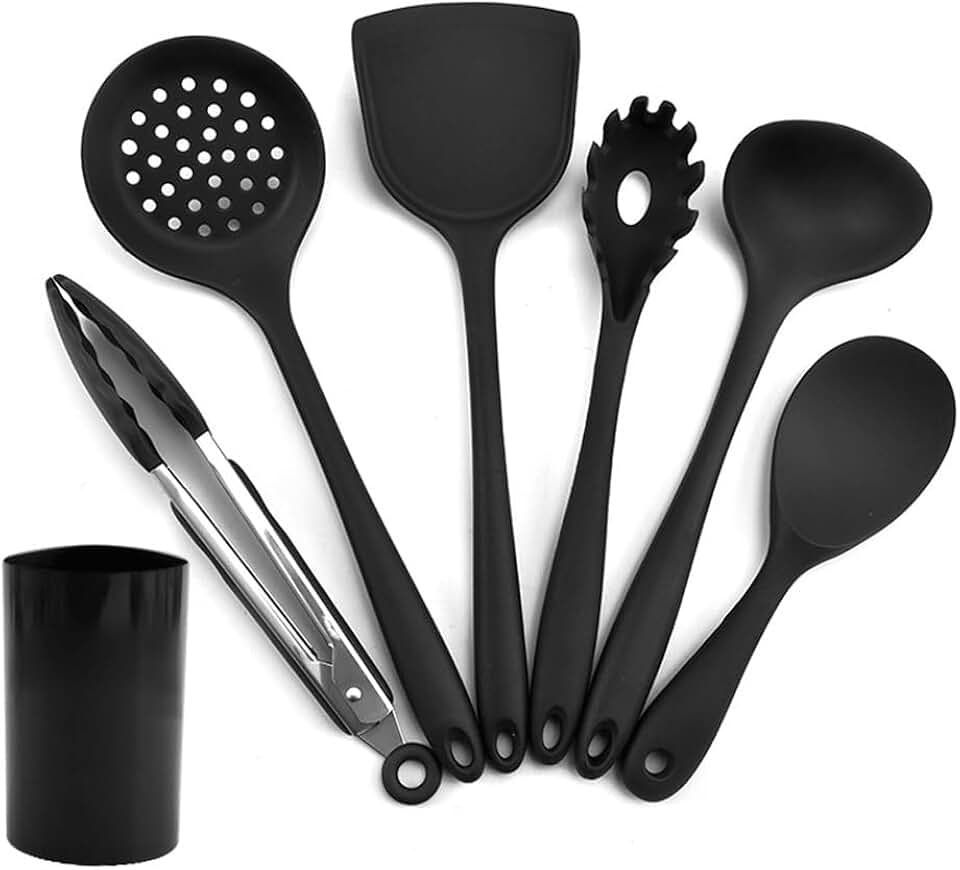 CSCDD Kitchen Utensils Set Non-stick Kitchenware Cooking Tools Spoon Soup Ladle Spatula Shovel Accessories(E)