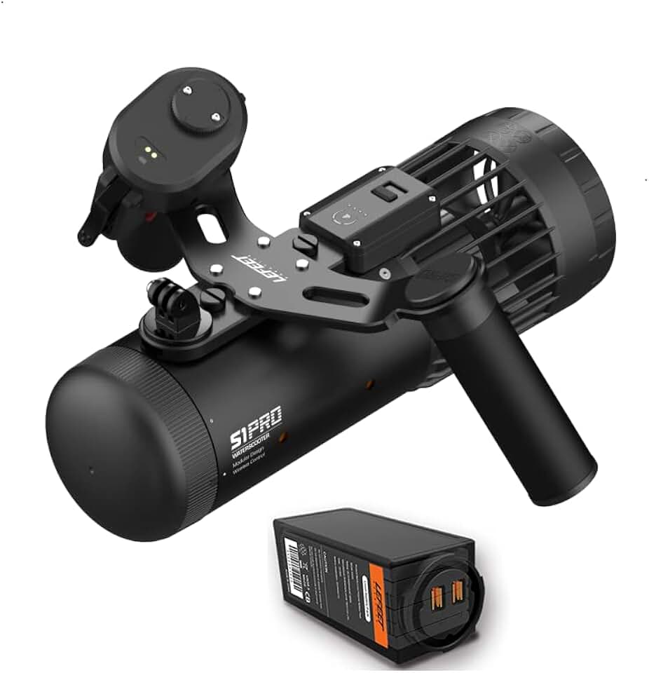 Lefeet S1 Pro Underwater Sea Scooter 4.2Mph Electric Jet Ski Propeller Scuba 40m Diving Motor Water Scooter Snorkel Equipment (Stand Set+Extra Battery)