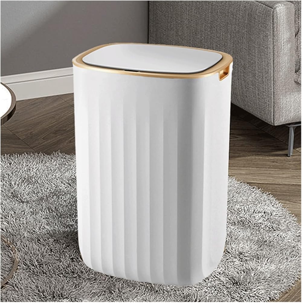 Smart Trash Bin Sensor Trash Can for Kitchen Garbage Tin for Bathroom Garbage Bin Family Living Room Cracks Trash Can