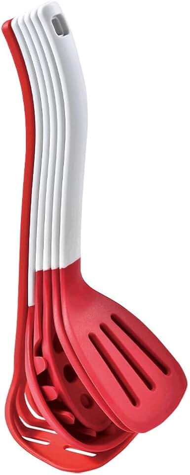 CSCDD Heat Resistant Soup Spoon Brush Ladle Silicone Non Stick Spatula Spoon Kitchen Tools Cooking Utensil Set(E)