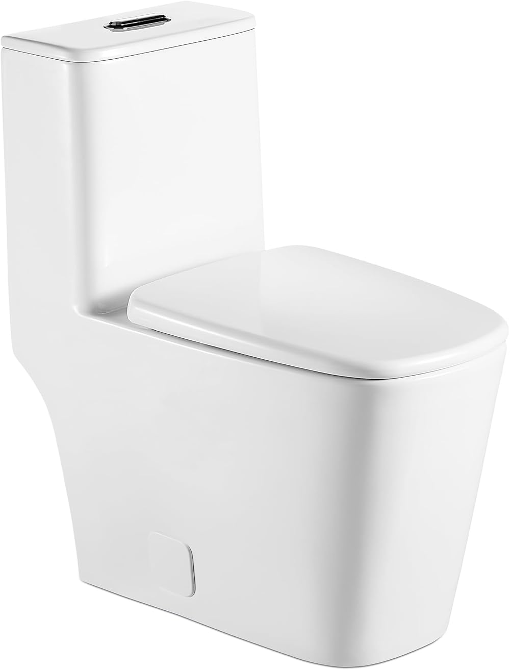 Lordear One Piece Toilet Dual Flush Elongated Standard Toilet with Comfortable Seat Height, Power Flush Modern Toilet 1.1/1.6 GPF, 12