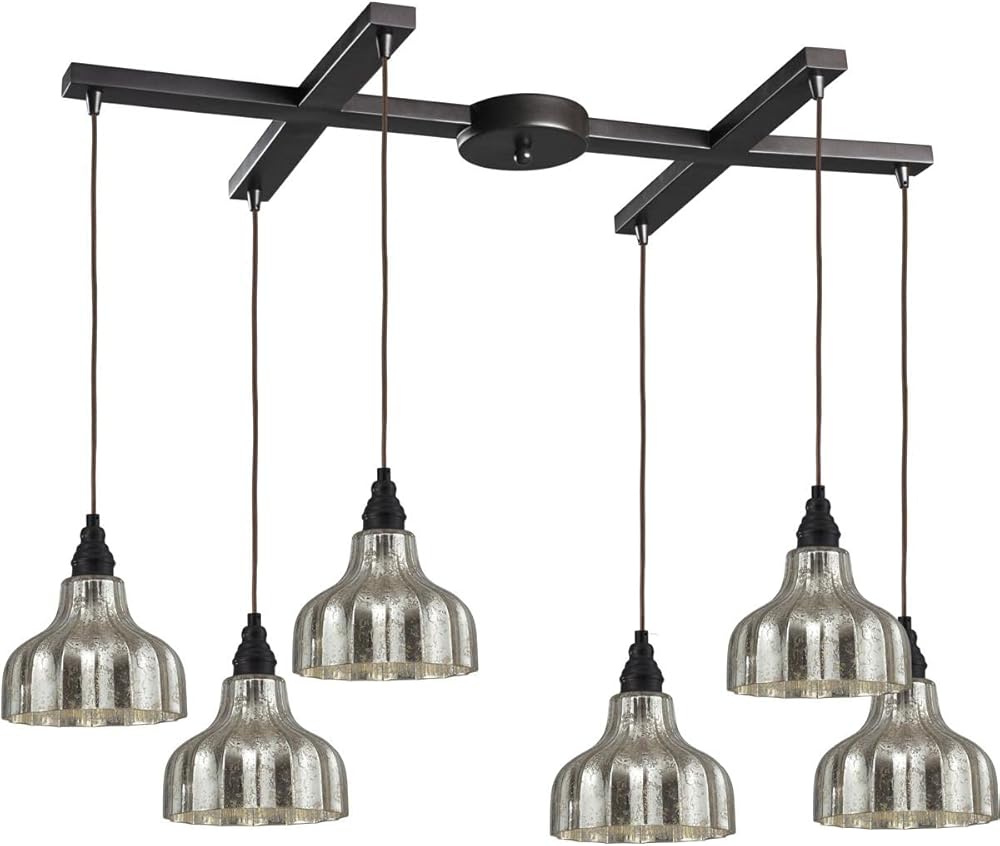 Diamond Lighting Elk Danica 6, Oiled Bronze, 33 by 9-Inch (46008/6) Pendant Light