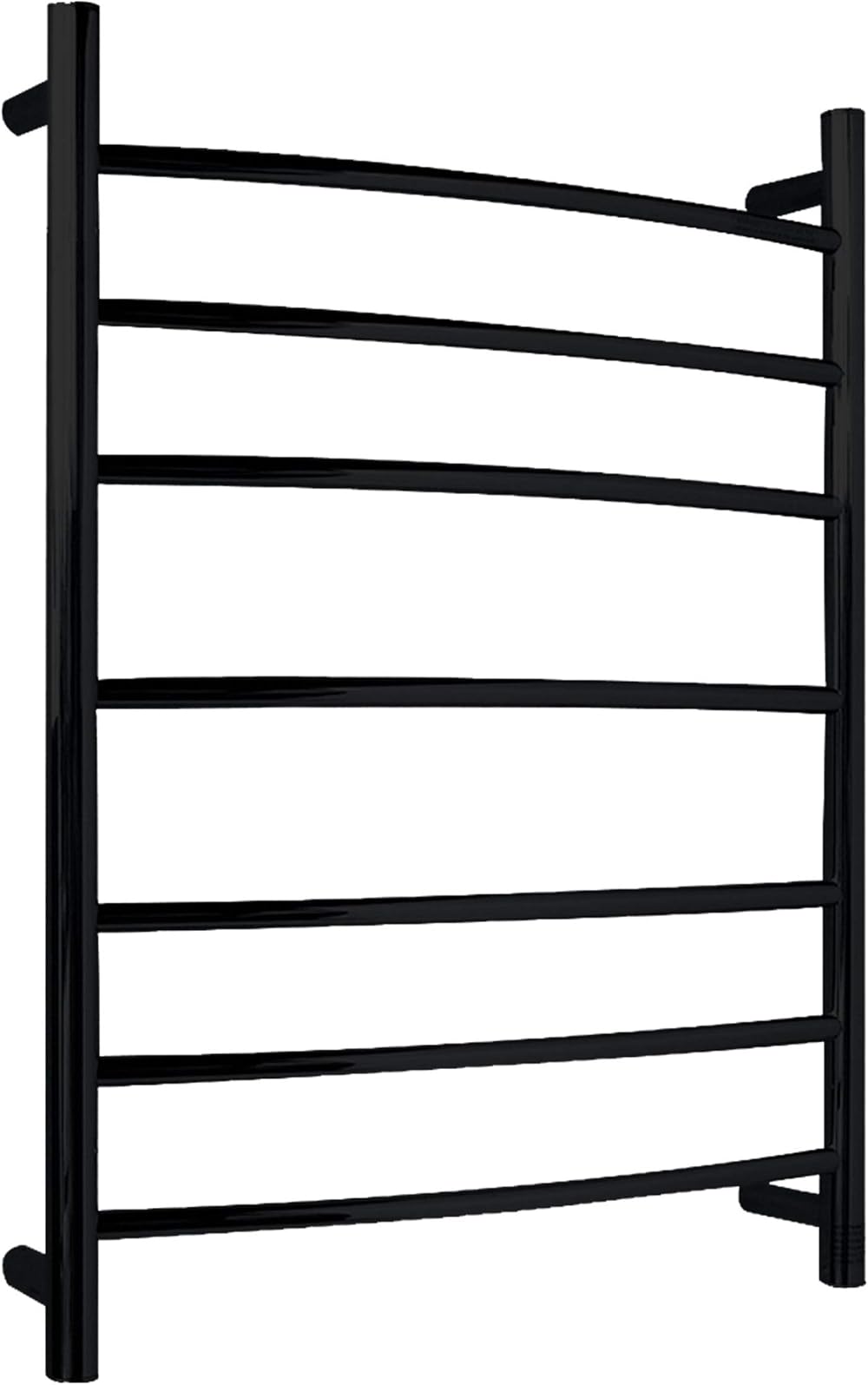 ANZZI Gown 7-Bar Wall Mounted Towel Warmer in Matte Black, Energy Efficient 70W Electric Plug in Heated Towel Rack for Bathroom, Stainless Steel Towel Heater Rail Quick Towel Dryer, TW-AZ027MBK