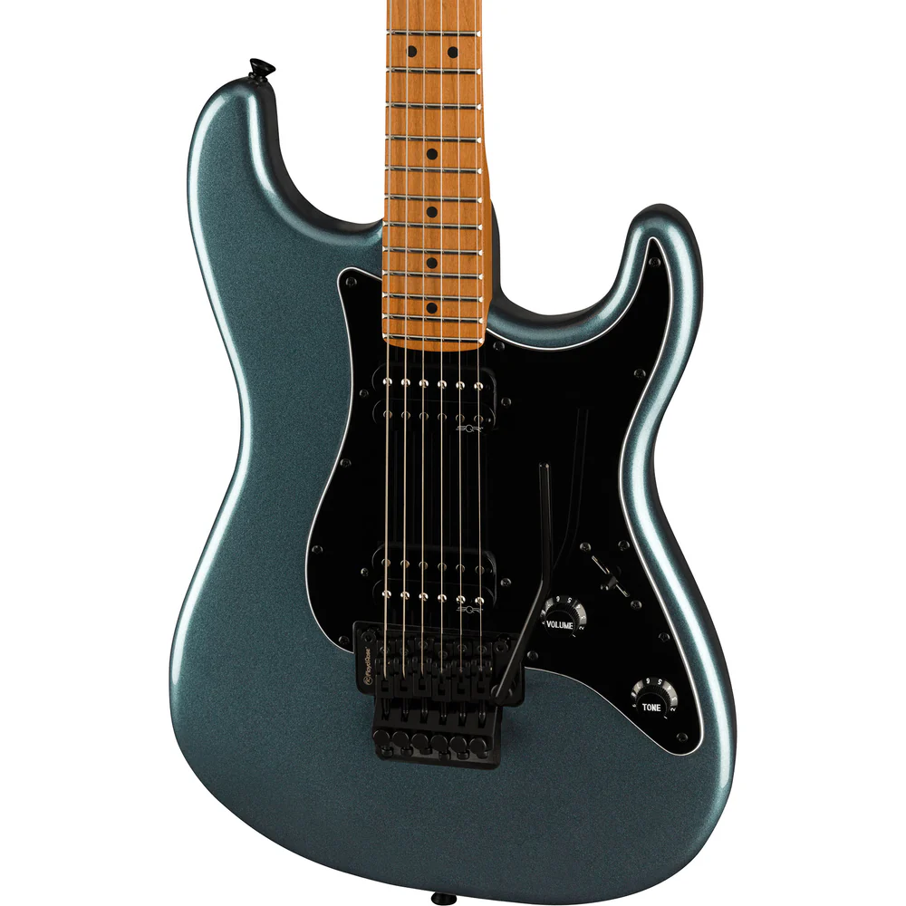 Squier Contemporary Stratocaster® HH FR, Black Pickguard, Gunmetal Metallic Squier Contemporary Stratocaster® HH FR, Black Pickguard, Gunmetal Metallic