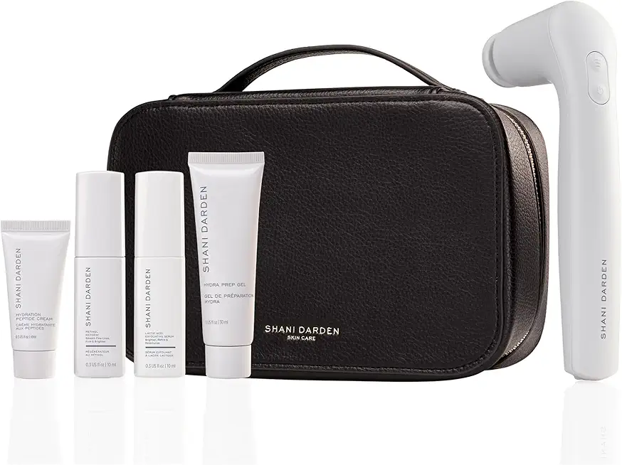 SHANI DARDEN SKINCARE Sculpt & Firm Travel Kit, Facial Sculpting Wand, Attachments, Retinol Reform & Lactic Serums, Peptide Cream & Pep Gel, 7 Items