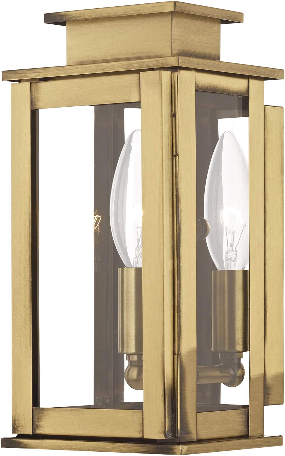 Lighting 20191-01 Transitional One Light Outdoor Wall Lantern from Princeton Collection Finish, Antique Brass
