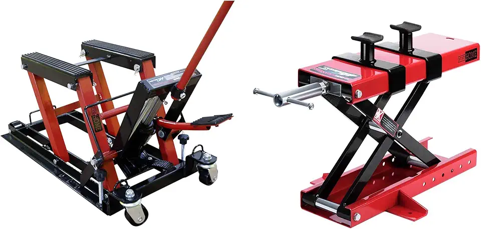 VIVOHOME Steel Motorcycle ATV Scissor Lift Jack Crank Hoist Stand with Steel Hydraulic Motorcycle ATV Lift Jack Hoist Stand