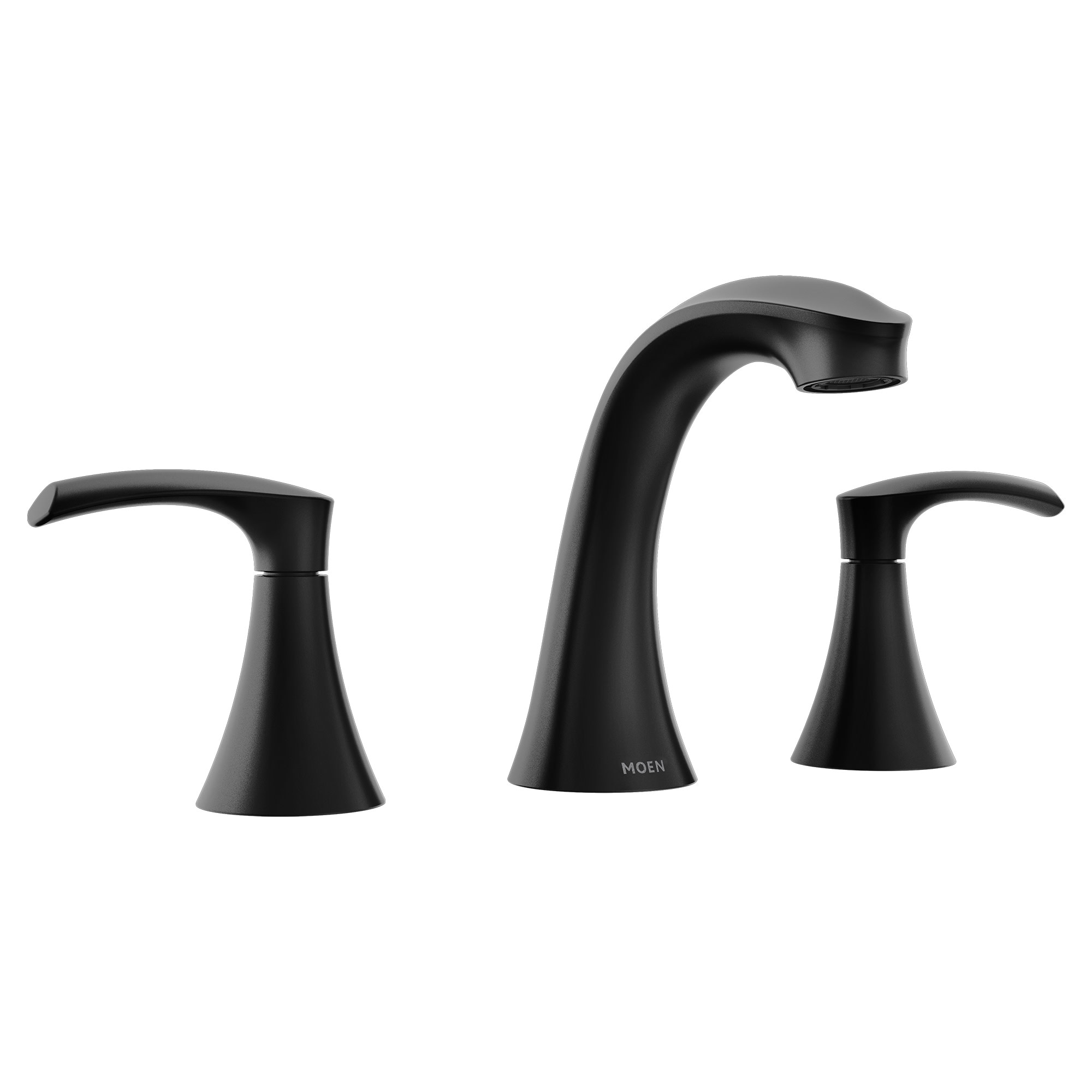 Moen Graeden Matte Black Widespread 2-handle WaterSense Bathroom Sink Faucet with Drain