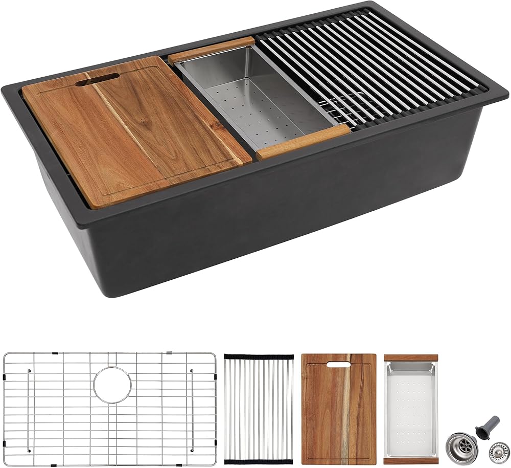 30 Granite Composite Kitchen Sink - Fulorni 30