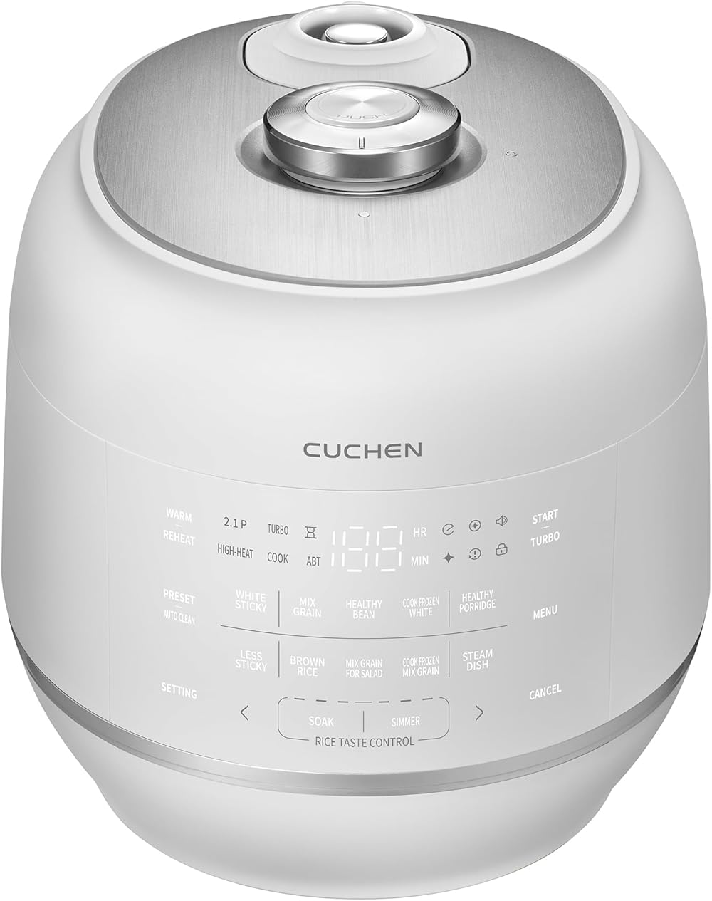 [CUCHEN] CRT-RPK0670WUS | 2.1 Ultra High-Pressure Induction Heating Rice Cooker 6 Cup (Uncooked) | Full Stainless Power Lock System | Auto Steam Clean | Voice Guide | Made in Korea | White
