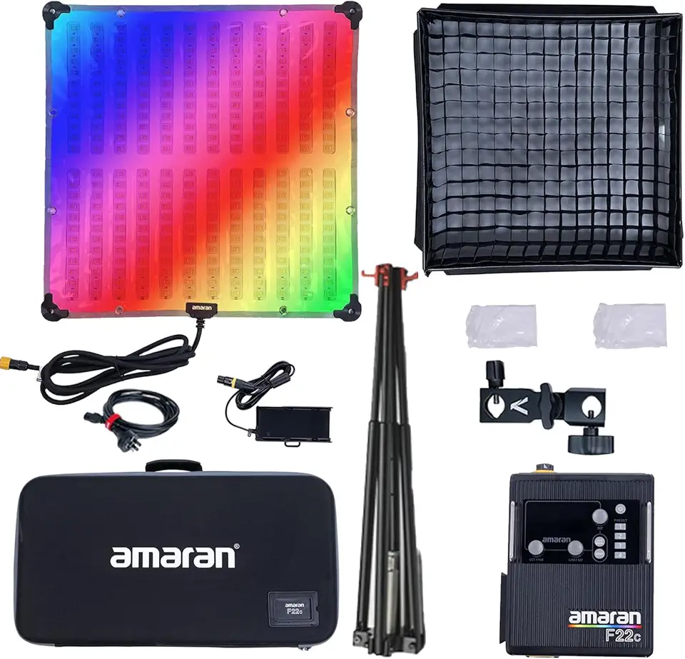 Aputure Amaran F22C RGBWW Flexible Led Video Light 2500K~7500K,200W Output LED Panel Light,15 Lighting FX with Honeycomb Grid Soft Box,Support App Control for Photo Studio Photography Lighting