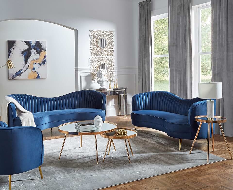 Coaster Sophia 2-Piece Sofa Set, Blue