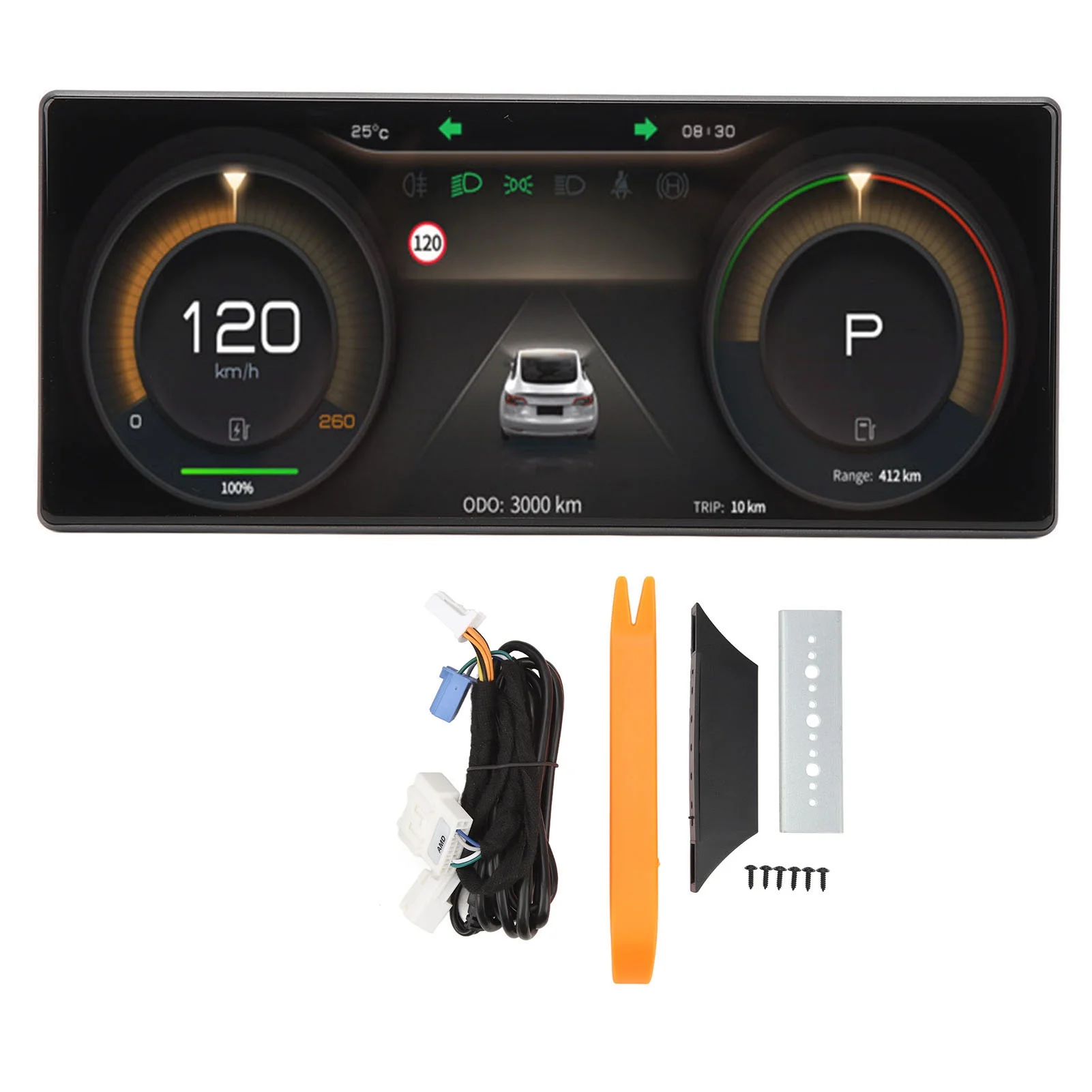 Car Dashboard Display HUD LCD Instrument Cluster Replacement 9in IPS Screen For 3 Y