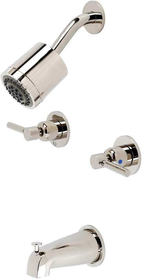 Kingston Brass KBX8146DL Concord Two-Handle Tub and Shower Faucet, Polished Nickel