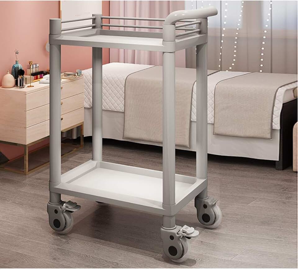 ZYFA Beauty Salon Trolley Cart,Serving Trolley,Shelf Rack Island Cart with Wheels,Hairdressing Rolling Utility Storage Beauty SPA Tool Holder