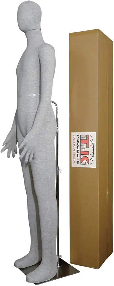 Male Mannequin, Flexible Posable Bendable Full-Size Soft -Grey, by TK Products, Great for Costumes