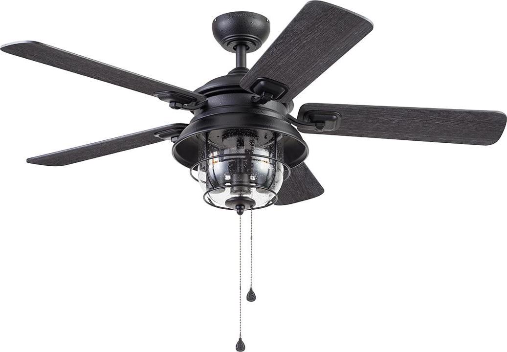 Harbor Breeze Altissa 52-in Black Indoor/Outdoor Ceiling Fan with Light (5-Blade)