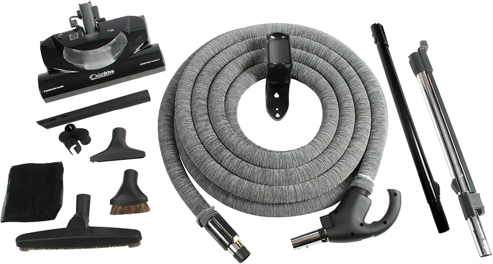 Cen-Tec Systems 92938 Central Vacuum CT20DXQD Kit with 35' DC Hose, Black