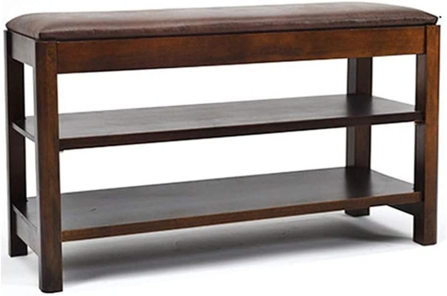 Shoe Storage Bench Entryway Hallway Furniture, Storage Benches Corridor White Shoe Storage Cabinet Living Room Shoe Rack with Seat Shoe Change Footstool Sofa Stool(Brown,100 * 30 * 46 cm)
