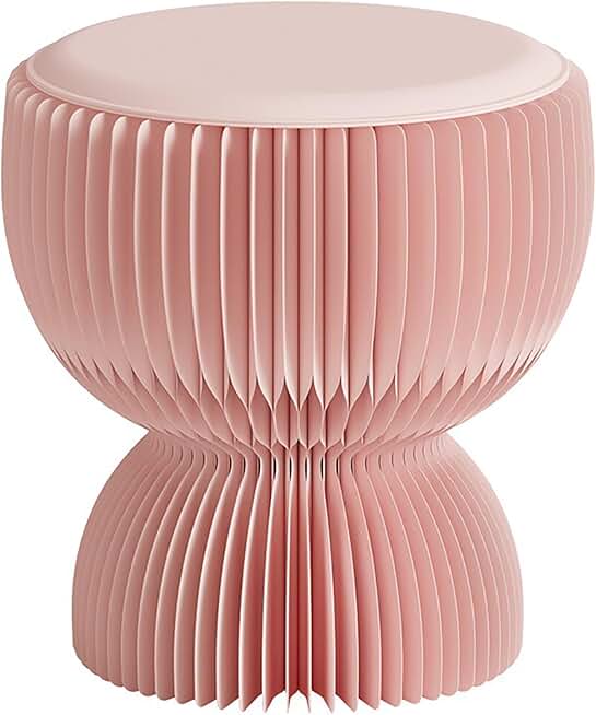 Folding Paper Stool Sofa Chair, Folded Like A Book for Space Saving, Modern Design Accordion Folding Paper Stool, Kraft Paper Relaxing Foot Stool