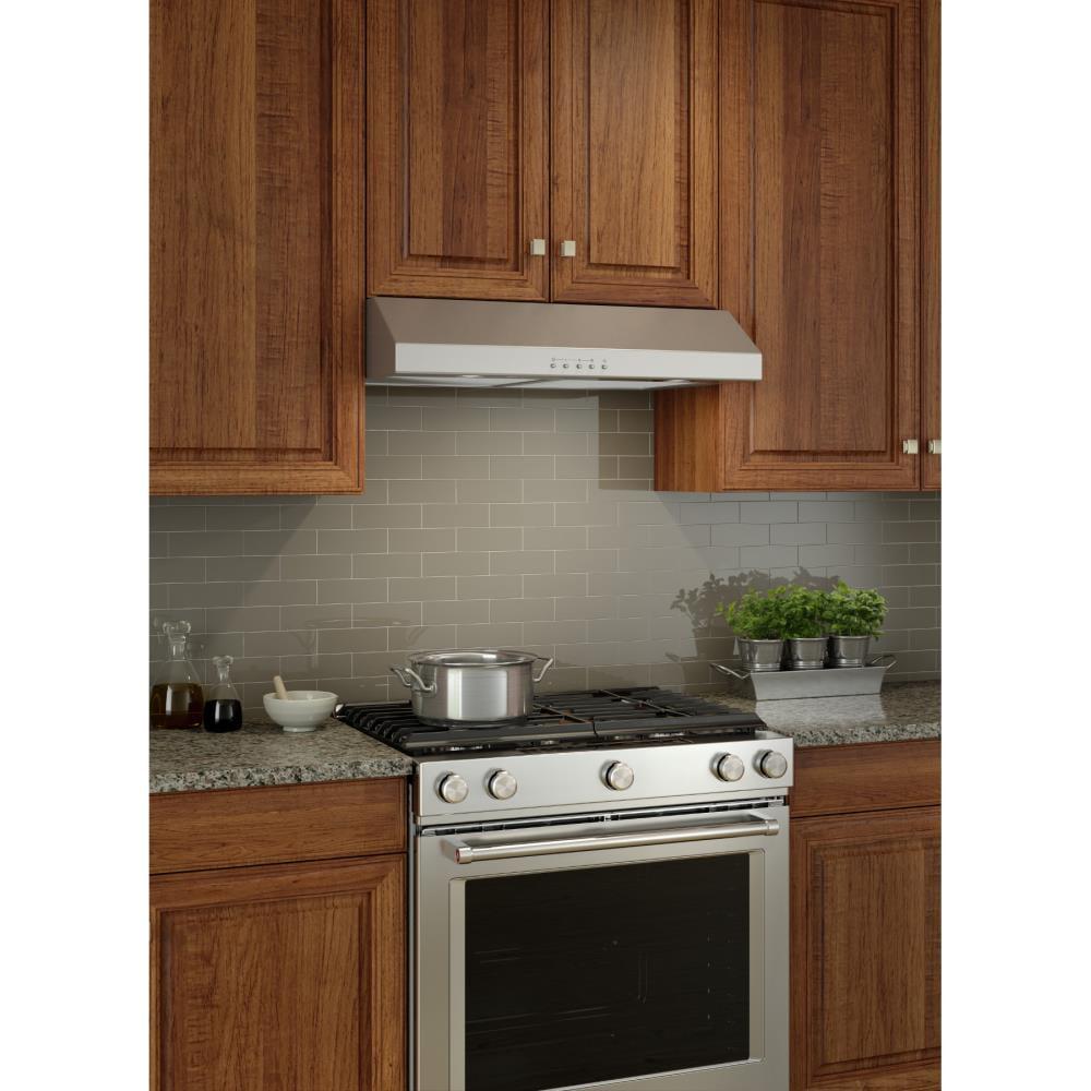 Broan BCSQ 30-in 375-CFM Convertible Stainless Steel Under Cabinet Range Hoods Undercabinet Mount