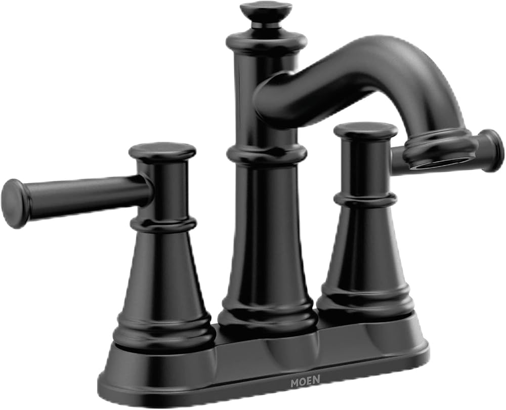Moen 6401BL Belfield Two-Handle Centerset Bathroom Faucet, Matte Black