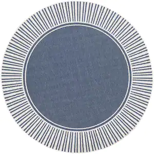 Artistic Weavers Felix Navy 8 ft. 9 in. x 8 ft. 9 in. Round Solid Indoor/Outdoor Patio Area Rug