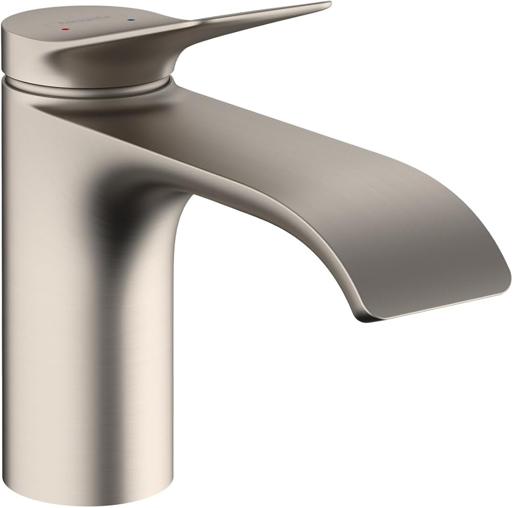 hansgrohe Vivenis Modern 1-Handle 1-Hole 6-inch Tall Bathroom Sink Faucet in Brushed Nickel, 75010821