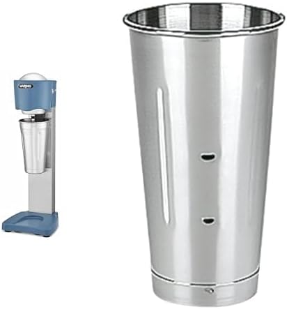 Bundle of Waring Commercial WDM20 Light-Duty Single Spindle Drink Mixer, One Size, Multi + Waring Commercial Stainless Steel Malt Milkshake Mixing Cup, 28 Ounces,Silver
