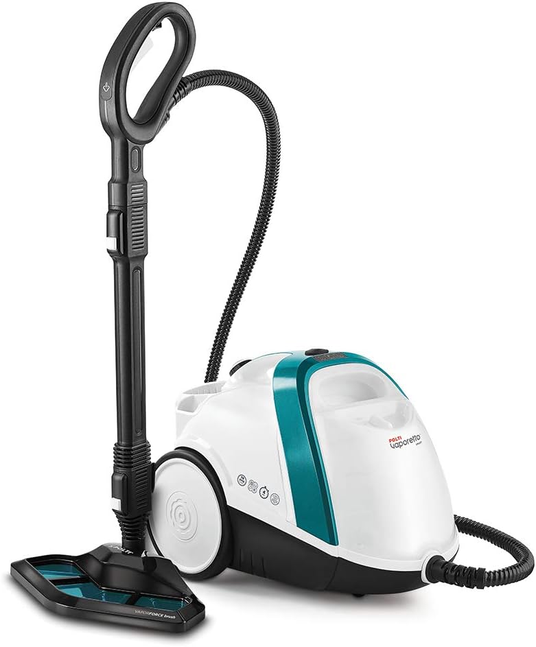 POLTI Vaporetto Smart 100 Steam Cleaner with Unlimited Steam Technology, Sanitize Floors, Carpets and Surfaces Adjustable High Power Steam Pressure Up to 58 PSI with 10 Accessories 2 Year Warranty