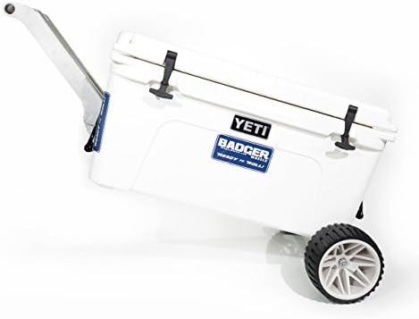 Badger Wheels Adjustable Stainless Steel Axles for Yeti Tundra Coolers (Large Wheel w/Handle - Tunra 35 to 160)