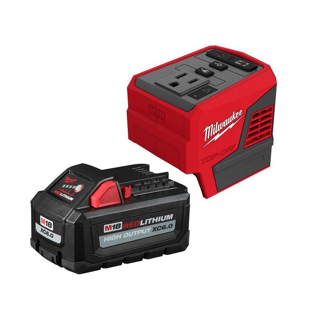 Milwaukee M18 18-Volt 175-Watt Lithium-Ion Powered Compact Inverter with 6.0 Ah Battery