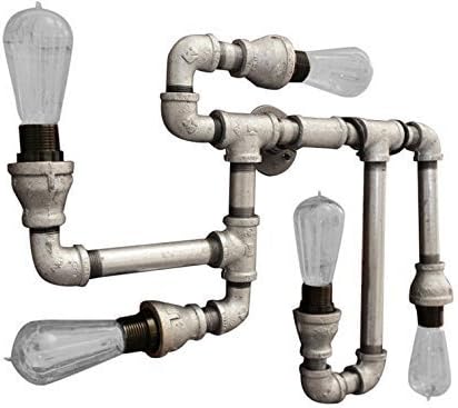 Galvanized Industrial Pipe Wall Sconce Lighting - Vintage Edison bulbs Steampunk Electric wall sconce light fixture, steampunk lighting