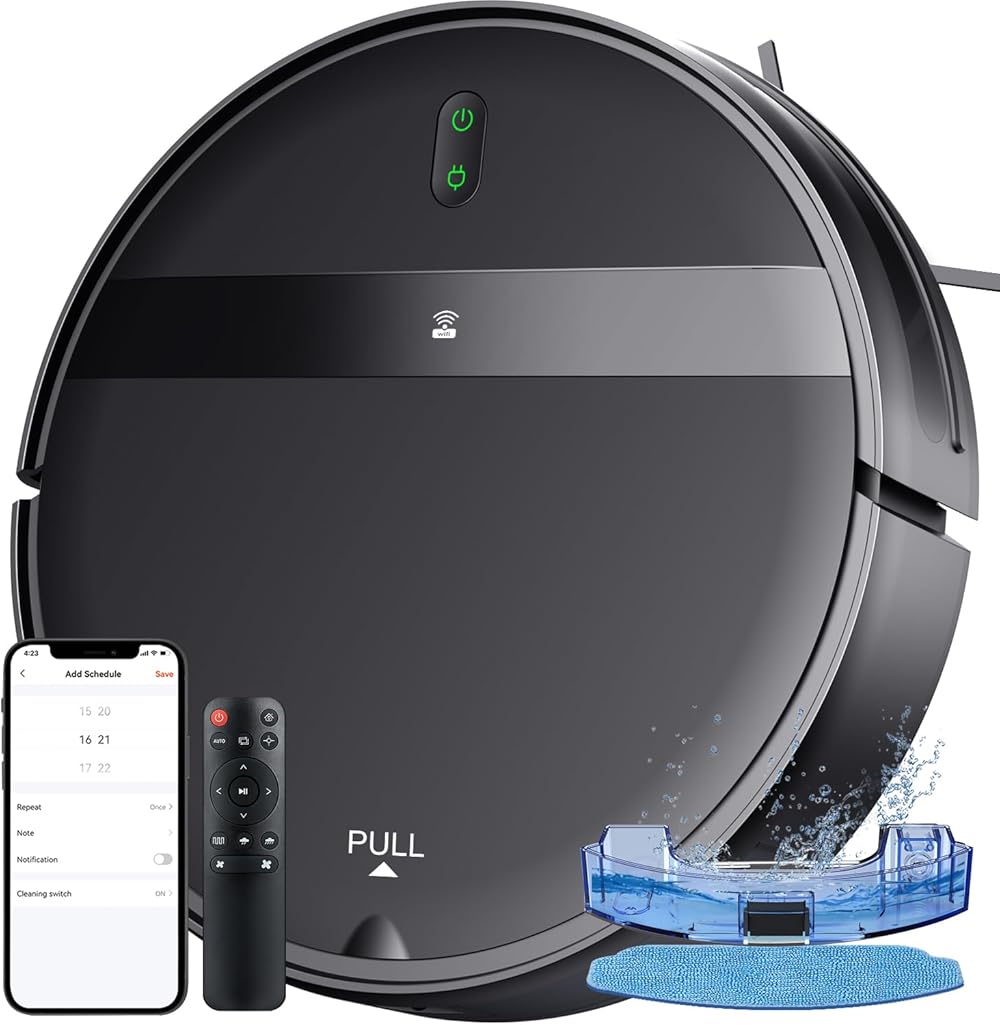 Robot Vacuum Mop Combo with App/Voice Control, Robot Vacuums and Mop 2 in 1, Robotic Vacuum Tangle-Free, Daily Schedule, Vacuum Robot Cleaner and Mop Combo for Home