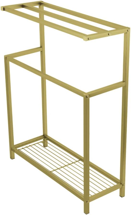 Kingston Brass SCC8367 Edenscape Freestanding Iron Towel-Rack, Brushed Brass