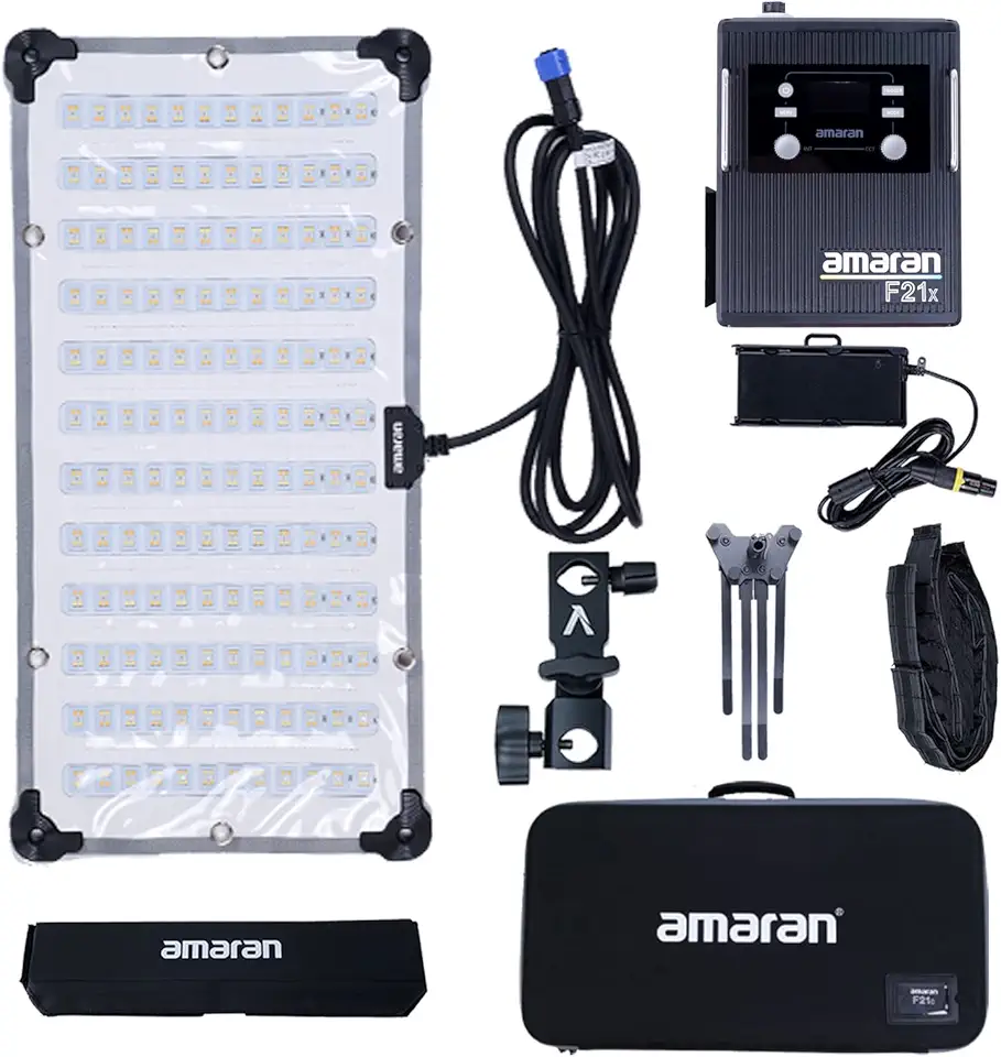 Aputure Amaran F21X Flexible Led Video Light Bi Color 2500K~7500K,100W,9 Lighting FX with Honeycomb Grid Soft Box,Support App Control