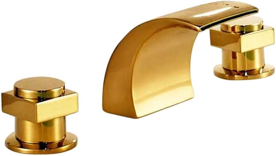 Dual Handle Gold Chrome Finish Mixer Bathtub Faucet