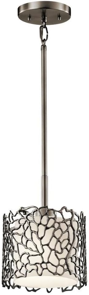Kichler 43349CLP Silver Coral Mini Pendant 1-Light, Classic Pewter