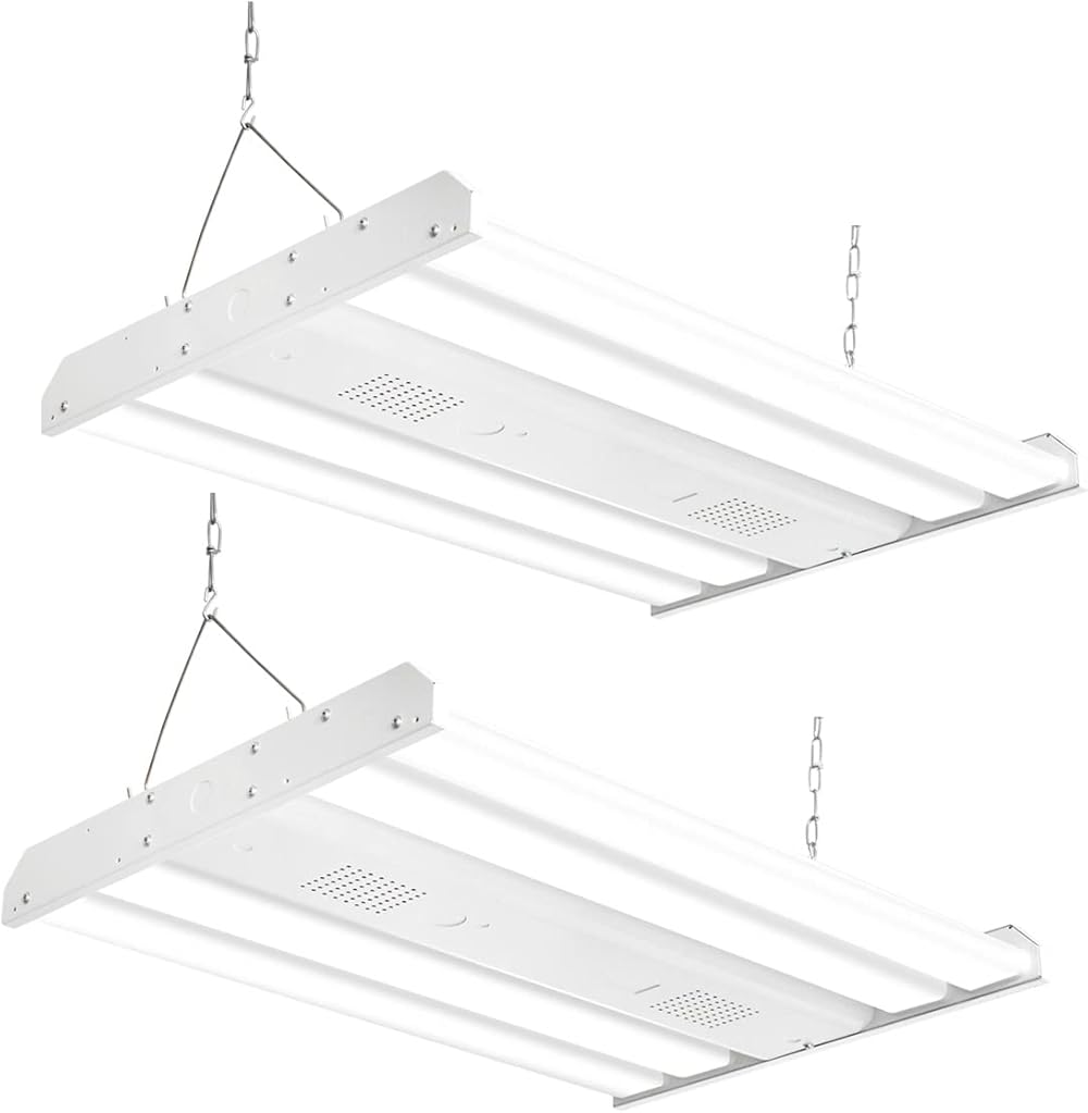 Linear LED High Bay Light 21735LM 161W 5000K 2FT (600W HPS Eqv.) 0-10V Dimmable, Warehouse Light for Workshops Garages Hanging and FlushMount,UL DLC,8 Lamp Fluorescent Replacement (2 Pack)