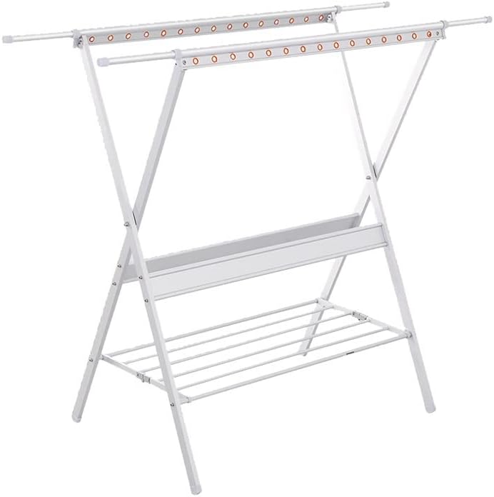 Coat Rack Floor-to-Ceiling Hanger for Drying Alumifolding Multifunctional Simple Clothes Rack Shoe Rack Storage Shelf for Living Room Bedroom Dormitory Drying Hanger Extremely Durable/120210Cm