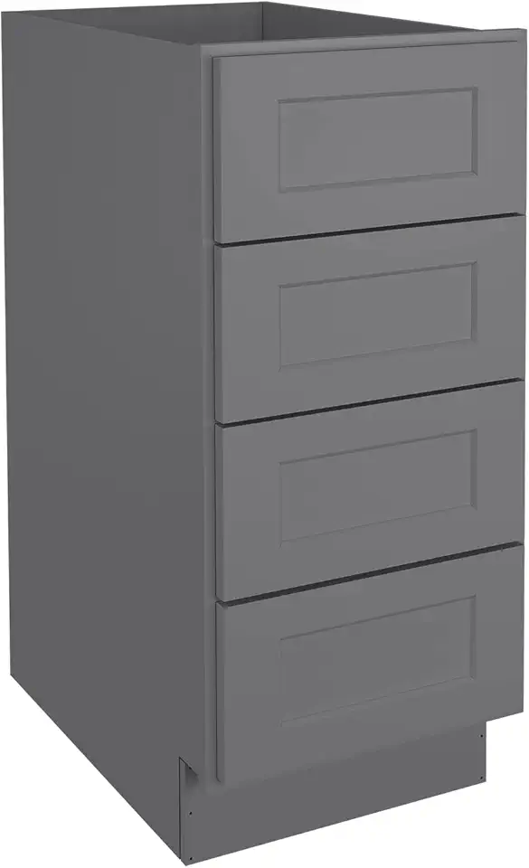 LOVMOR Kitchen Base Cabinets, Drawer Base Cabinet, 4-Drawer,Soft Close Hardware, 24 x 15 x 34.5 inch