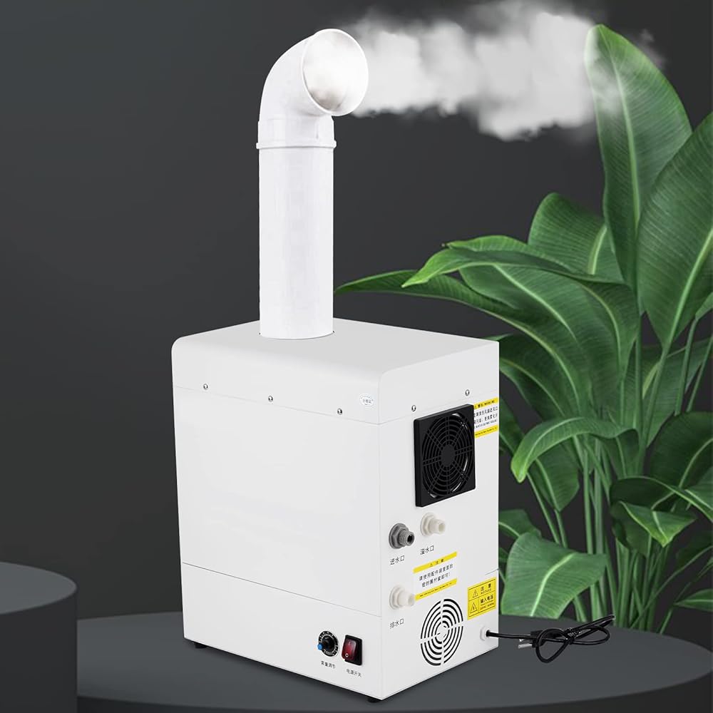 Industrial Humidifier Commercial Humidifier 7000ml/h Cool Mist Humidifier Stainless Steel Shell Large Plant Humidifier Automatic Water Filling 10-99% Humidity Adjustable 110V (7000ml/h)